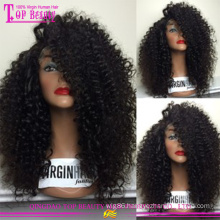 Qingdao gold supplier 8A grade 100% unprocessed virgin afro kinky human hair wig for black women